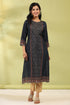 Women Teal Digital Printed Mirror Work Straight Kurta